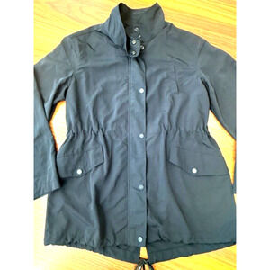 Sanctuary Black Anorak Utility Jacket Cinched Waist Lightweight SZ XL